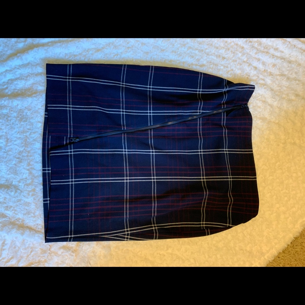 LANE BRYANT PLAID ZIP-UP SKIRT